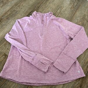 Apana Lilac Long Sleeve Half Zip Pullover Top